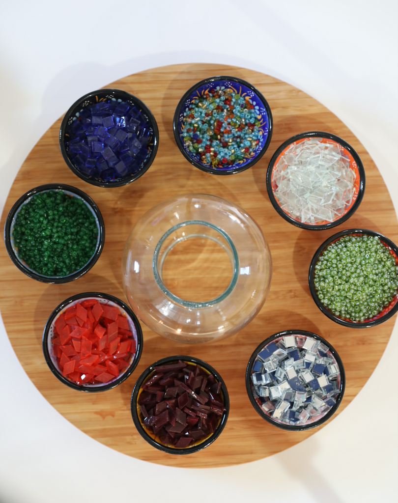 Image of a DIY Turkish Mosaic HomeKit-enabled table lamp. Make your own lamp