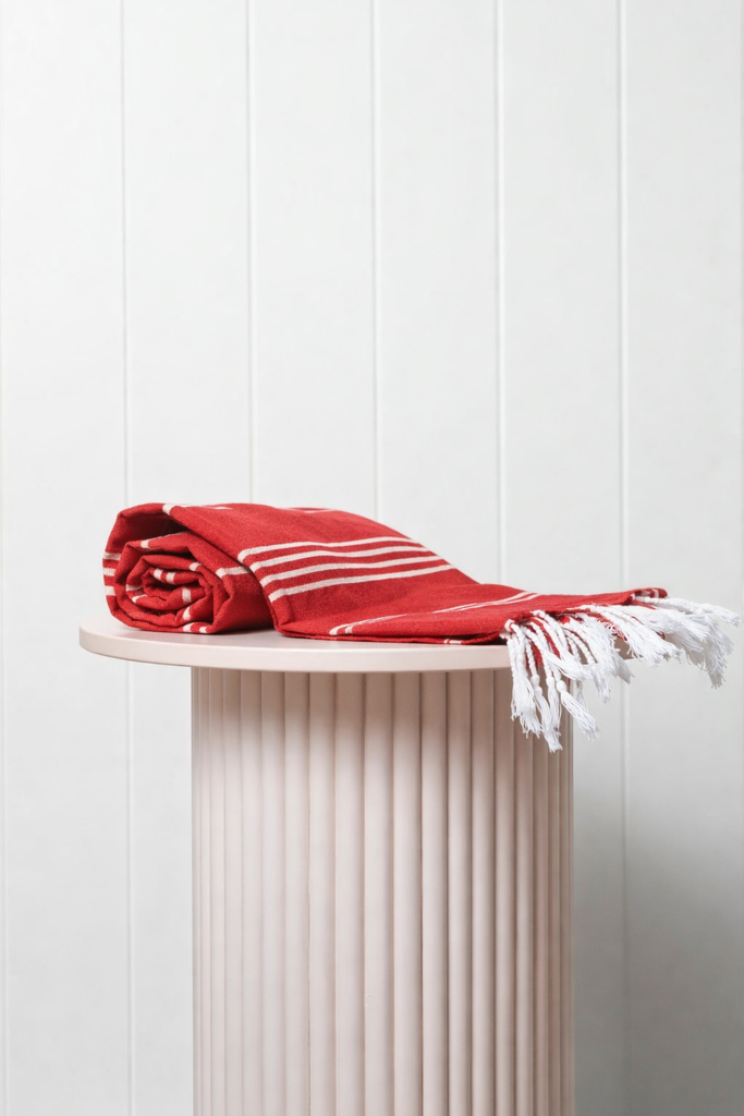 Turkish Cotton Beach Towel Red – Quick Dry, Sand Resistant – Istanbul ...