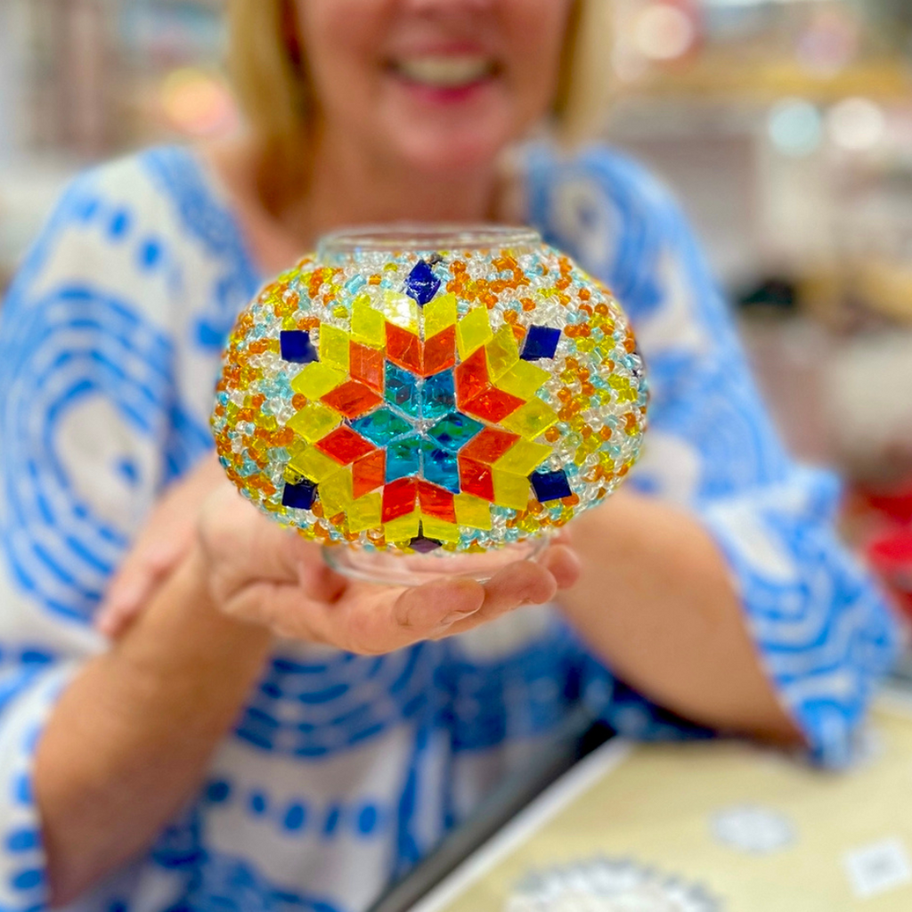 Turkish mosaic lamp making classes in Brisbane , Chermside and Carindale 