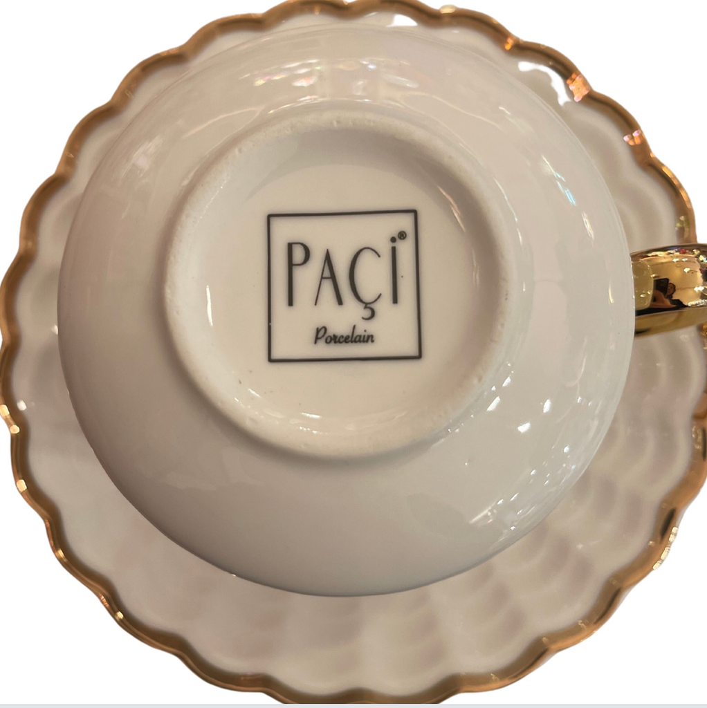 Turk Paci Turkish Coffee cup set of 6 - Paci porcelain – Istanbul Grand Bazaar Au